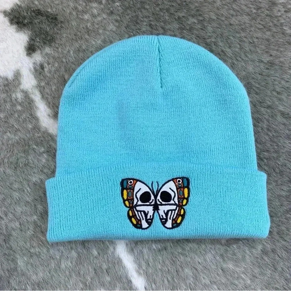 Skull Butterfly Beanie - Picture 2 of 9
